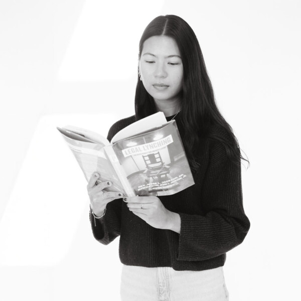 Student reading a book