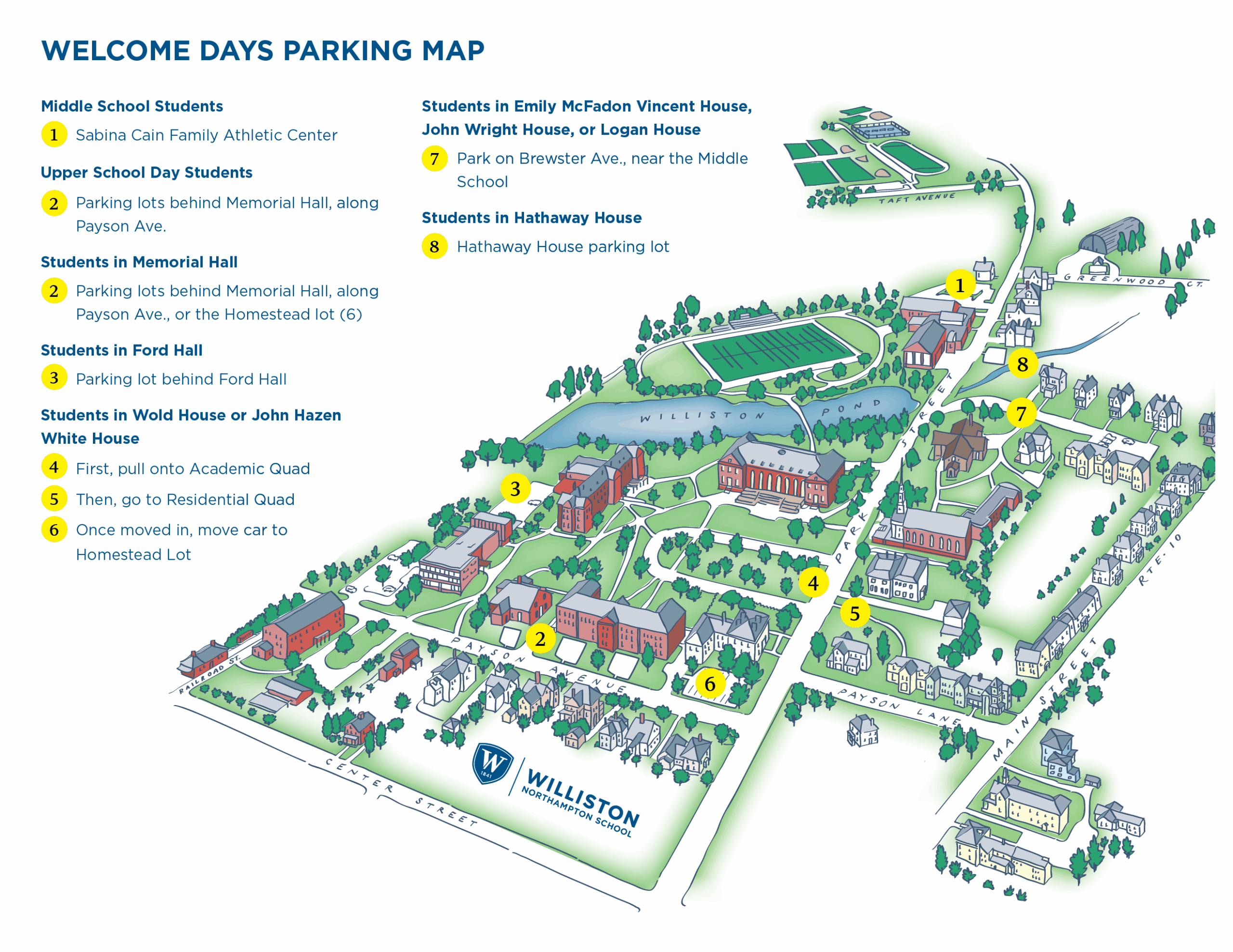 Campus map 2025-2026 - for Welcome Days parking